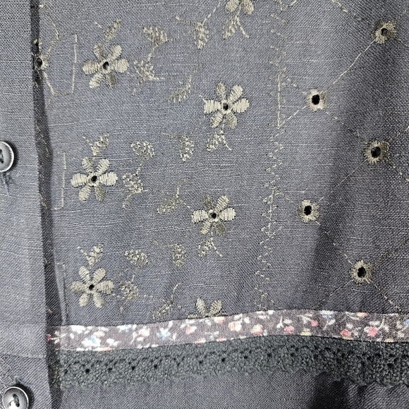 OUTFIT WOMAN LINEN BLEND EYELET BLOUSE - Picture 7 of 8